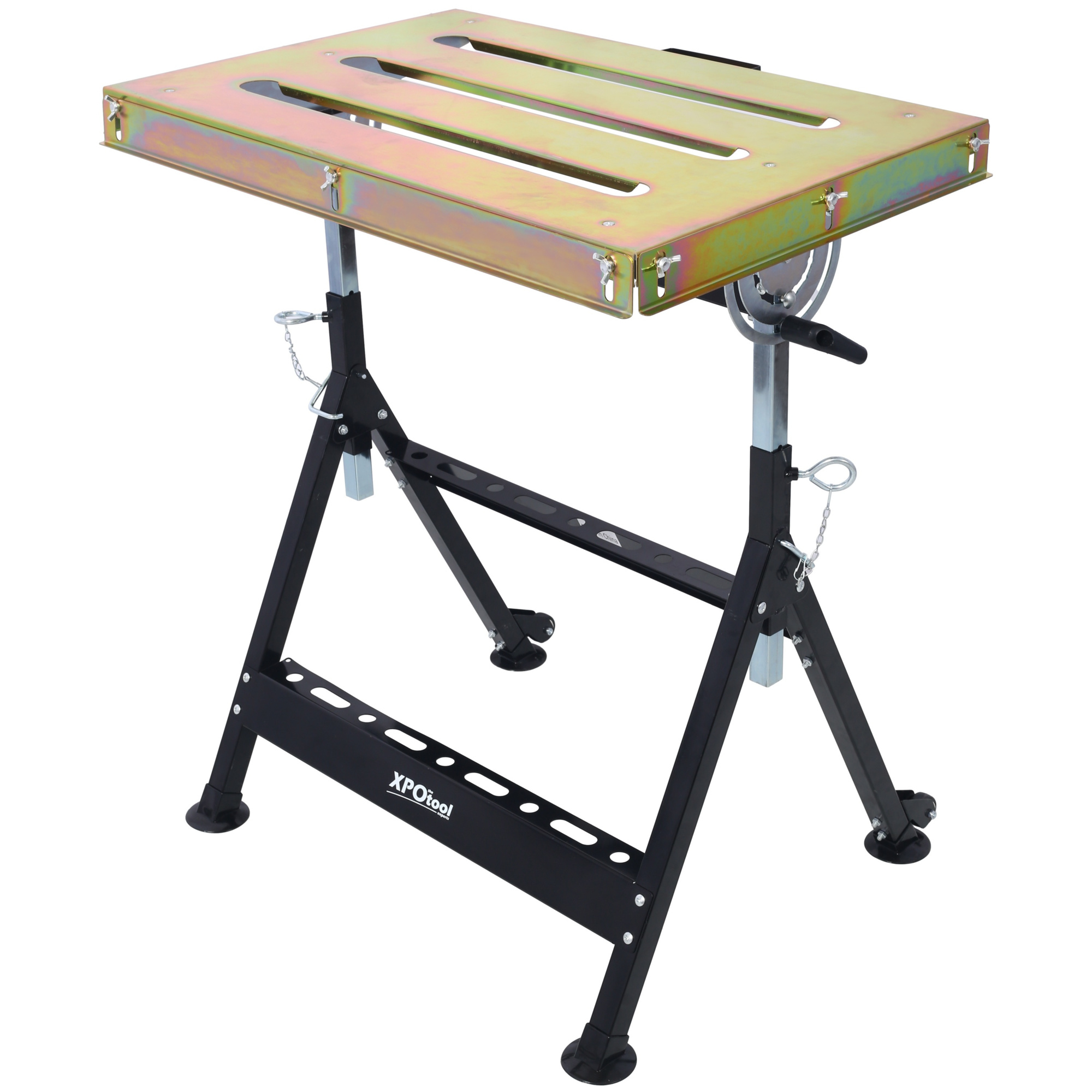 BlackTeck Adjustable Height Work Bench — 30in. L x 30.5in. H, Black Steel, Model# N2-176028